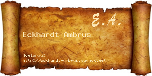 Eckhardt Ambrus névjegykártya